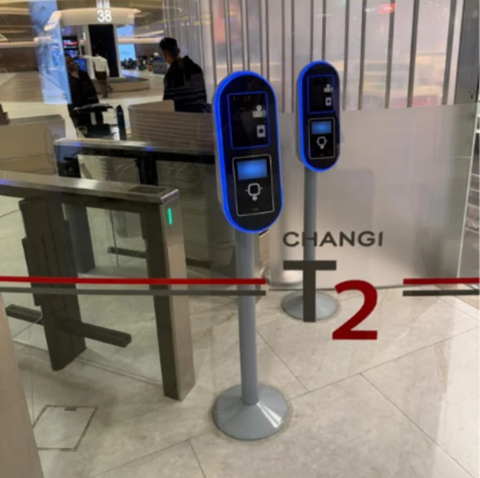 The new kiosks with integrated TBS 3D Air at Changi Airport. Image courtesy of TBS Biometrics The new kiosks with integrated TBS 3D Air at Changi Airport.